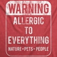 thumbnail image 2 of Mens Funny T Shirts Warning Allergic to Everything Sarcastic Graphic Tee for Men Graphic Tees, 2 of 9