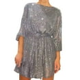 thumbnail image 1 of Kcodviy Robe d'Été à Paillettes pour Femme pour Fête des Fêtes, Perlée, à Lacets, Longue, Robes à Manches Courtes pour Femmes, Robe Décontractée à Manches, Robes, 1 of 5