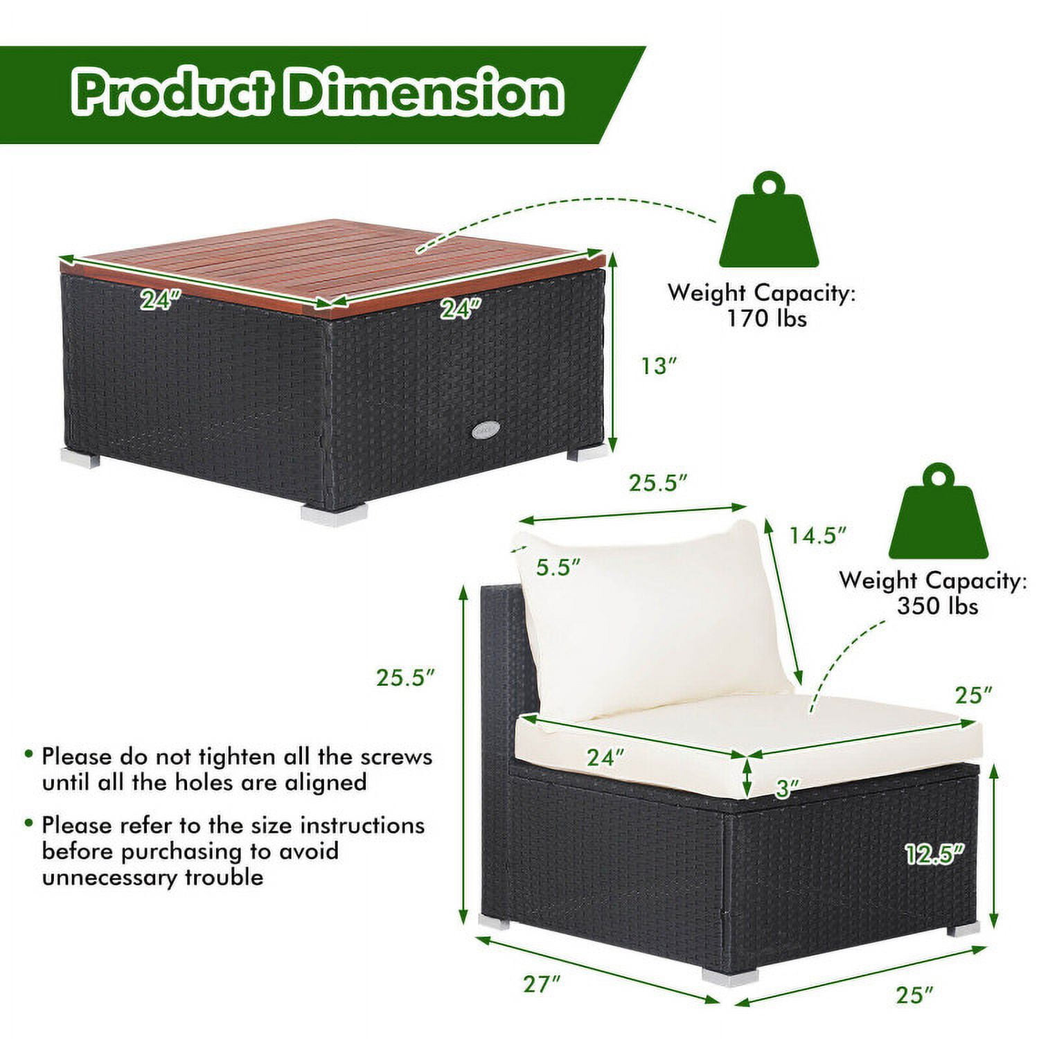 Aimee Lii 5 Piece Outdoor Furniture Set with Solid Tabletop and Soft Cushions, Outdoor Patio Set
