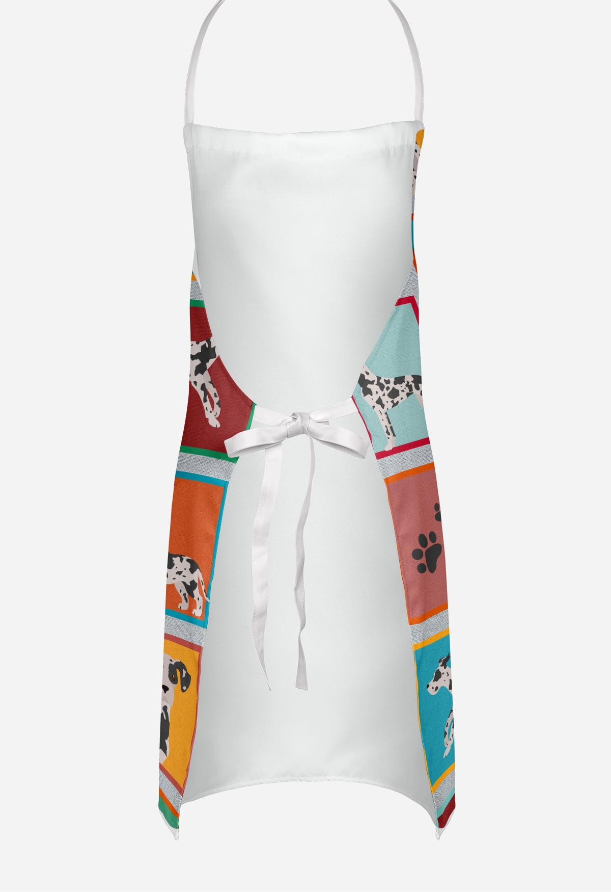 Lots of Harlequin Natural Ears Great Dane Apron 27 in x 30 in