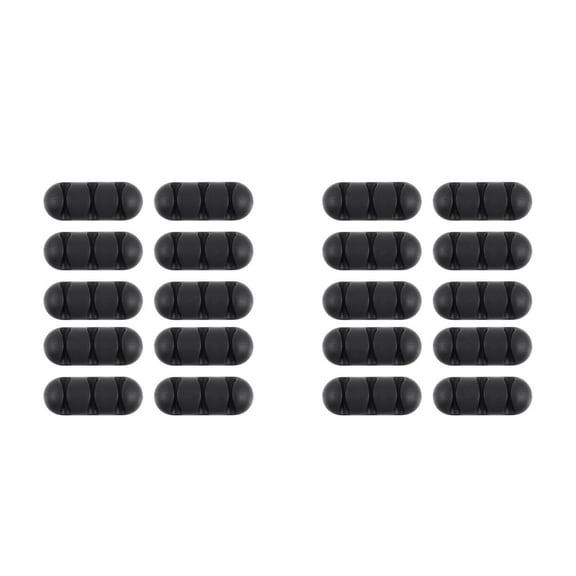 HOMEMAXS 20 PCS Cable Clip 3-slot Cord Management Tabletop Wire Organizer Holder