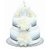 Bloomers Bhy Diaper Cake Modern Cream Dahlias 2-Tier