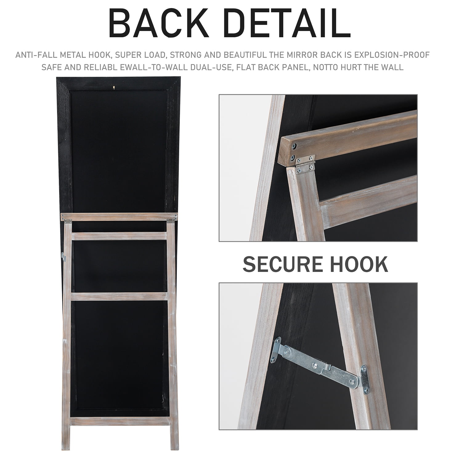 65"x22" Modern Rectangle Full Length Mirror Full Mirror Floor Mirror with Standing