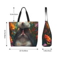 thumbnail image 4 of Kdxio Colorful Flower Meditating Hamster Casual Tote Bags Women Big Capacity Shoulder Bag for Women Travel Shoulder Bags Handbags, 4 of 6