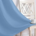 thumbnail image 3 of Homi Drapes Triple Pinch Pleated Curtains with Tiebacks & Hooks 100% Blackout Thermal Insulated Room Darkening Window Curtains for Dining Room, Bedroom, Office (1 Panel, 52x72, Sky Blue), 3 of 8