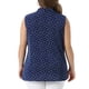 thumbnail image 3 of Blusas clásicas sin mangas de cuello en V con lazo de lunares para mujeres de tallas grandes Agnes Orinda 1X azul oscuro, 3 of 6