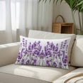 thumbnail image 3 of Purple Lavender Standard Size Pillow Cover, Pillowcase Protectors with Zipper, Breathable Decorative Throw Pillow Case Cover, Farmhouse Pastoral Botanical Floral Pillow Shams for Couch Sofa 20x26Inch, 3 of 8