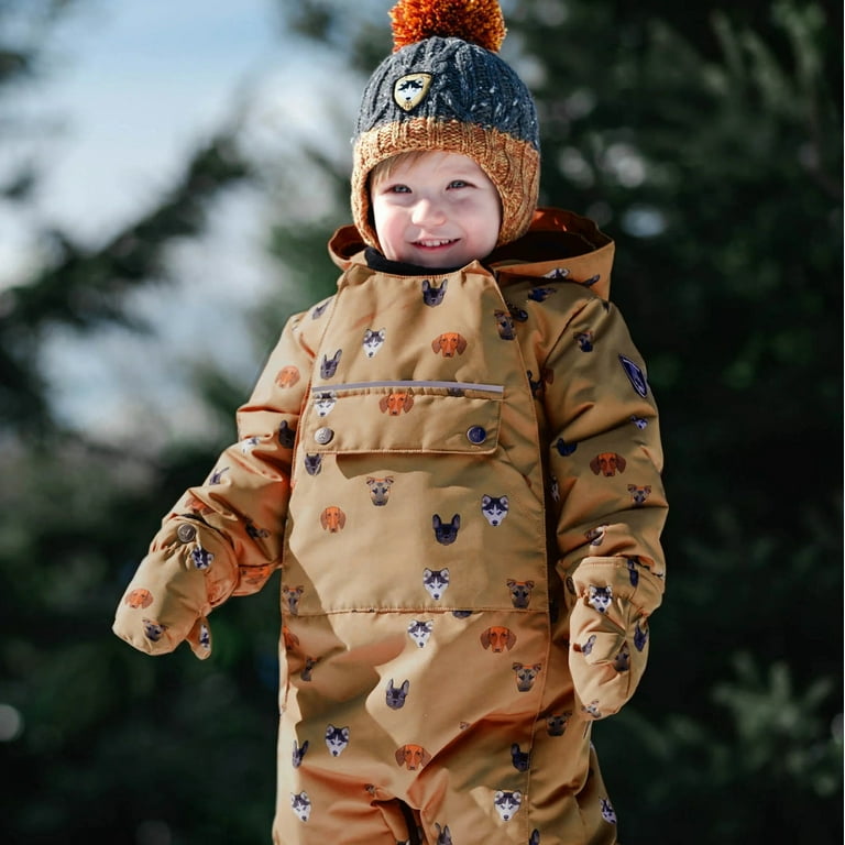 Deux par Deux Printed Little Dogs One Piece Baby Snowsuit Yellow Baby Boy Infant 9 Months