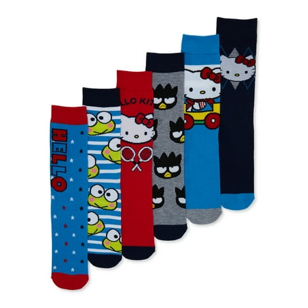 Hello Kitty Men's Crew Socks, 6-Pack