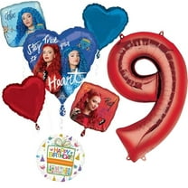 The Descendants The Rise of Red 9th Birthday Party Supplies Balloon Bouquet Decorations - Red 9