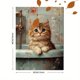 thumbnail image 3 of Qisvanset 12x16 Inch 2D Flat Framed Canvas Art, Kitten Bathtub Vintage Oil Painting Whimsical Pet Lover Home Wall Gift, 3 of 5