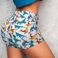 thumbnail image 4 of Haiem Block Dinosaur No Front Seam Biker Shorts for Women Yoga Workout Gym Bike Shorts with Tummy Control Moisture-Wicking-Medium, 4 of 9