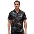thumbnail image 2 of Cowboy Shirts for Men Summer Short Sleeve Button Up Notch Collar Western Cowboy Horse Printed Casual Shirt, 2 of 6