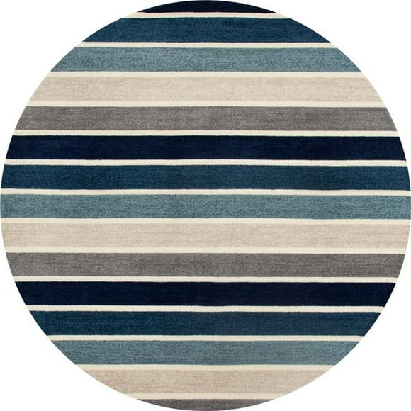 5 Pi Ligne Principale Troy Collection Tissé Zone Ronde Tapis&44; Bleu