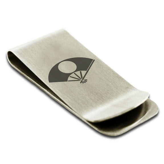 Stainless Steel Satake Samurai Crest Engraved Money Clip Credit Card Holder