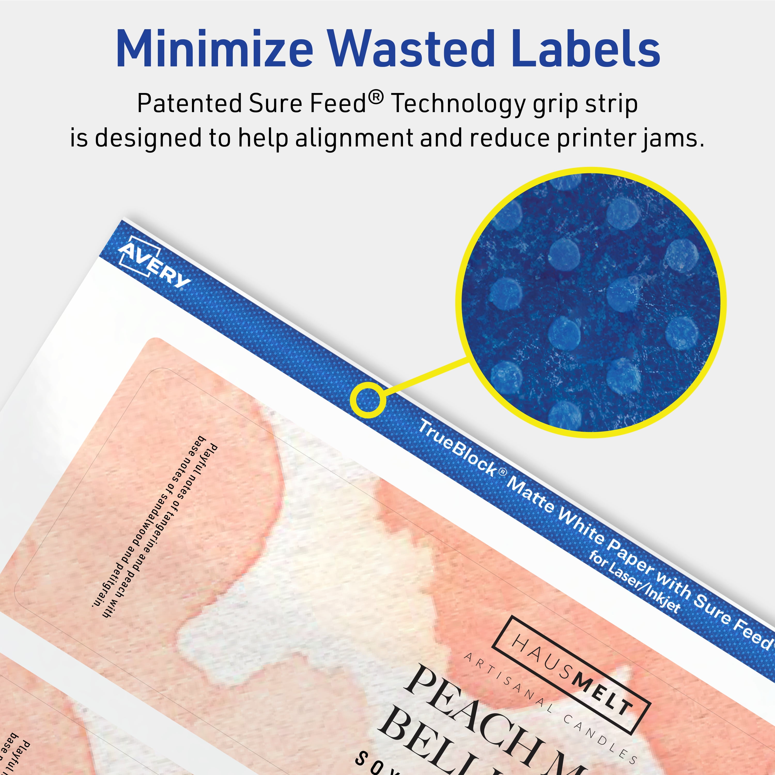 Avery TrueBlock Rectangle Labels, 2" x 7", 200ct