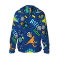 thumbnail image 3 of Fotbe Dinosaur In Space Men's Women's UPF 50+ Sun Protection Jacket Hooded Cooling Shirt with Pockets Hiking Outdoor Performance-Large, 3 of 9