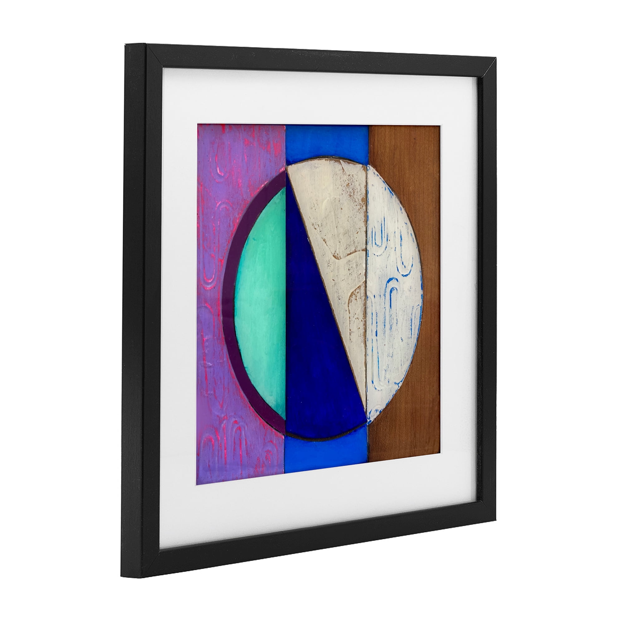 Stupell Industries Structured Blue & Purple Circle Black Framed Print Under Glass, design by Matthew Finger