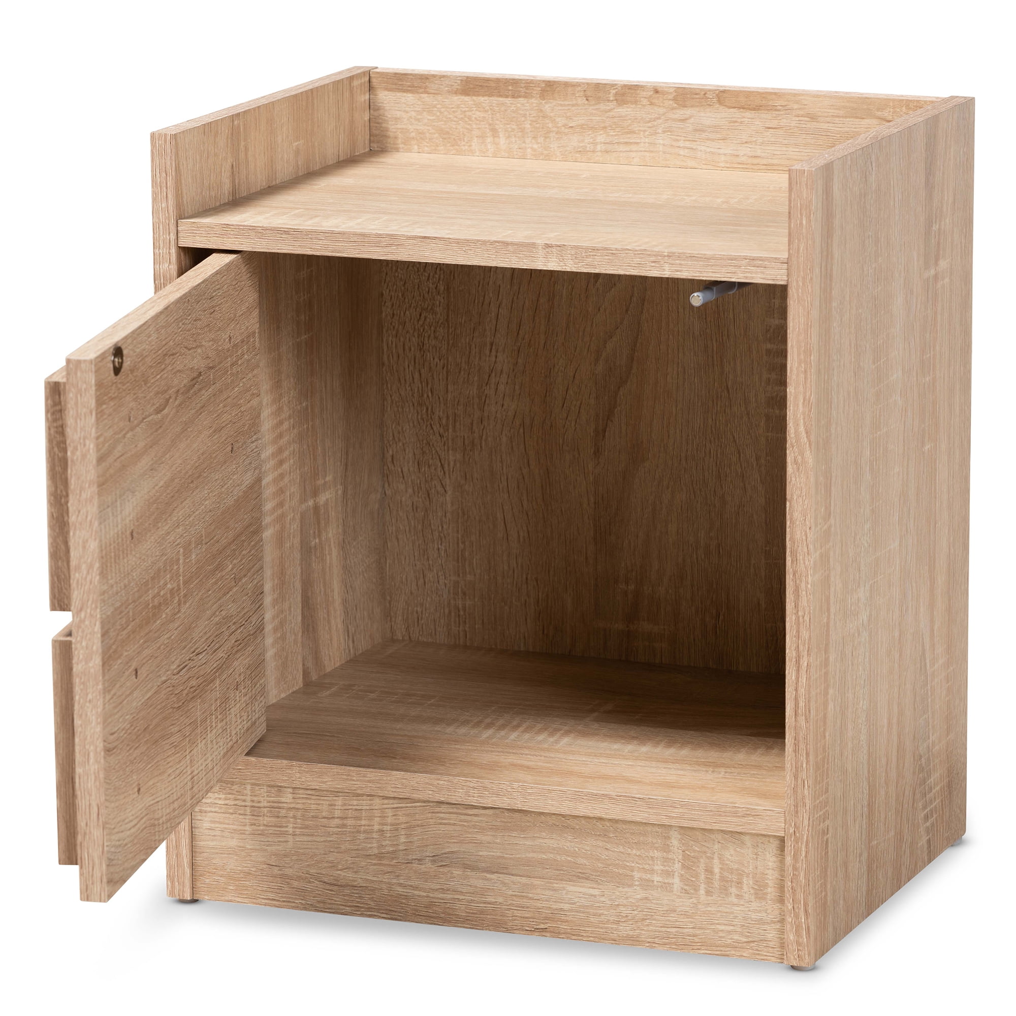 Baxton Studio Hale Modern and Contemporary Oak Finished Wood 2-Drawer Nightstand
