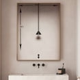 thumbnail image 3 of Decor Wonderland B0061LK60G 24 x 32 in. Vanta Rectangular Gold Metal Framed Wall Mirror with Dual Mounting Brackets, 3 of 5