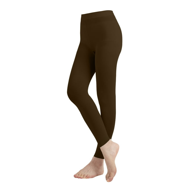 EMEM Apparel Girls Kids Childerns Solid Colored Dance Ballet Custume Microfiber Opaque Footless Tights Leggings Stocking Brown 4 6