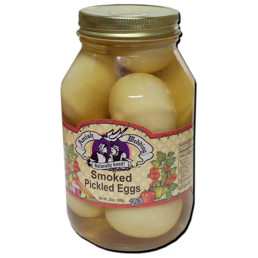 Amish Wedding Foods Smoked Pickled Eggs, Two 32 oz. Jars