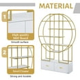 thumbnail image 5 of Furvclv 70.8 Inch Round 4 Tiers Bookcase Bookshelf, Display Shelf, 2 Drawers, Gold Frame Different Placement Ways, MDF Board, For Office Home Decoration, 5 of 9
