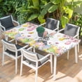 thumbnail image 2 of Easter Bunny Table Cloths for 4 Foot Rectangle Tables, Colorful Easter Eggs Spring Pink Peach Flowers Patio Waterproof Elastic Fitted Tablecloths, Washable Rectangular Table Cover for Camping, 2 of 8