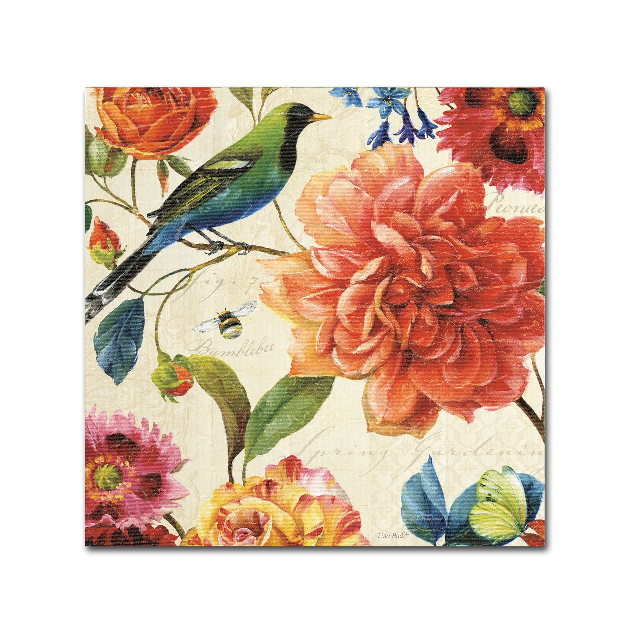 Trademark Fine Art "Rainbow Garden II Cream" Canvas Art by Lisa Audit