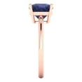 thumbnail image 3 of Solitaire Engagement Ring for Women - 2.5ct Simulated Blue Sapphire in 14K Rose Gold Promise Ring, 3 of 6