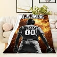 thumbnail image 5 of Custom with Name Kids Sports Blanket Gifts - 50x40 Inches Small Blanket for Teens, Boys - Soft, Cozy & Warm Blankets for Couch, Sofa - Black Baseball Stuff Blankets for All Seasons, 5 of 6