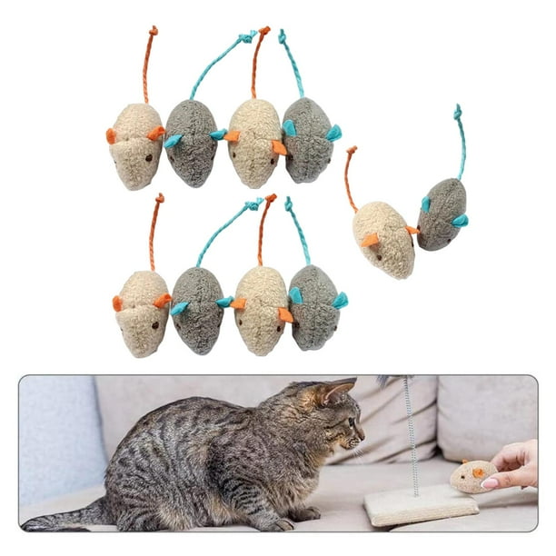 10 Pieces Realistic Cat Catnip Toy Kitten Mice Toys Chewing for Kittens