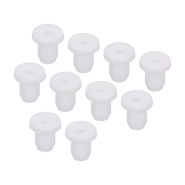 20uds T Tipo Goma Ojal Montaje Diámetro 5mm 5/16 Pulgadas OD 1/8 Pulgadas ID (8x3x8.5mm) Sello Protección Flexible Agujero Tapones para Cable Tubería Blanco