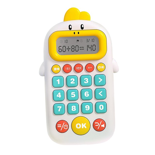 Juego electrónico de matemáticas, juguete educativo para practicar matemáticas. Blanco