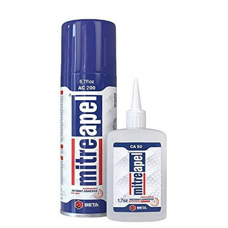 MITREAPEL CA Glue and Activator Kit (1.7 oz & 6.7 fl oz), Professional Instant Bond Super Glue for Woodworking, Plastic and DIY Repair