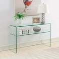 thumbnail image 1 of Collection Heavenly Console en verre avec étagère en clair, Console en verre transparent avec étagère, Console cascade avec étagère, Console avec étagère, 1 of 9