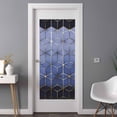 thumbnail image 2 of Window Privacy Film Blue Geometric Stained Glass Window Film Decorative Sun Block Window Cover Ombre Modern Abstract Art Window Clings Static Adhesive Sticker for Bathroom 35.4"x78.7", 2 of 7