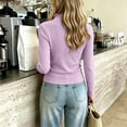 thumbnail image 5 of Bovxnpu Girls Long Sleeve Shirts Undershirts Long Sleeve Crew Neck Ruffle Stretchy Base Layer Top Outfits, 5 of 7