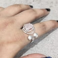 thumbnail image 3 of Natural Rose Quartz Ring, Raw Quartz Gemstone Ring, Birthstone, Designer, 925 Sterling Silver, Womens Ring, Christmas, Adjustable Ring, Handmade, Statement Jewelry, Rough Jewelry, 3 of 6
