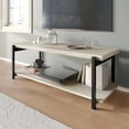 thumbnail image 2 of Castle Place Rustic Metal TV Console for TVs up to 48", Light Grey, 2 of 13