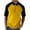 Yellow, variant on YLSDY Mens T-Shirts Casual Loose Stand Collar Buttons Raglan Short Sleeved T Shirt with Sleeve Matching Color Wine XXL