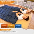 thumbnail image 3 of KingCamp Cotton Flannel Adult Sleeping Bag Rectangular Navy XL Sleep Bags for Camping Hiking,8℉ - 44℉ One Person Sleeping Bag, 74.8"X 33", 3 of 7