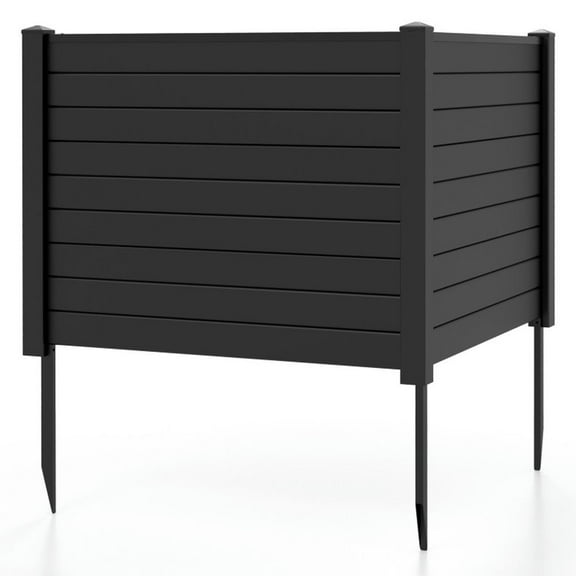 Canddidliike Outdoor PVC Air Conditioner Fence, PVC Fence with 20 Inch Long Stakes, Fence for for Outdoor as Garden, Patio, Black