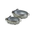 thumbnail image 4 of Set of 2 Galvanized Metal Piglet Planters, 4 of 7