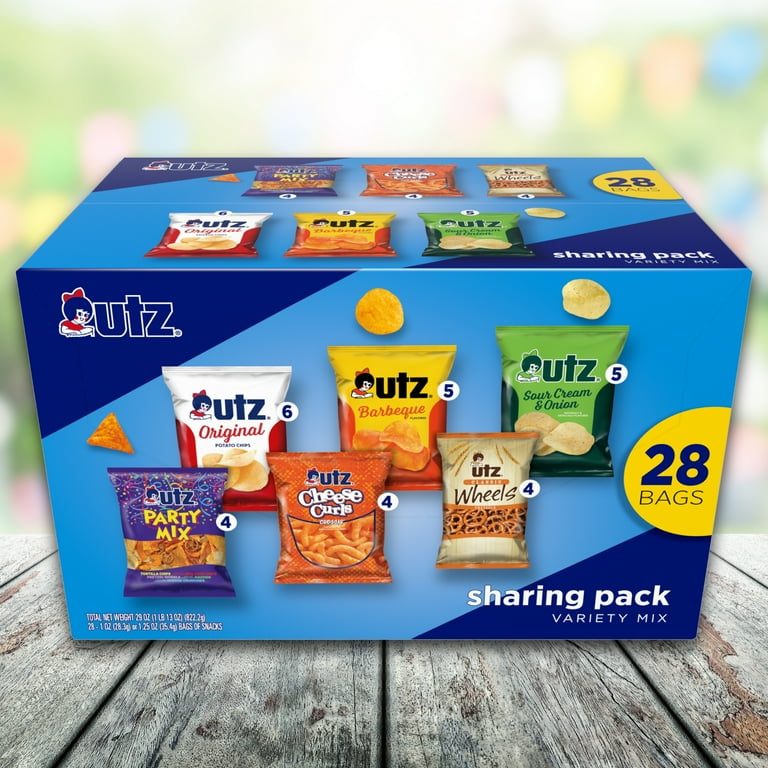 Utz Variety Snack Pack, Party Mix Box, Individual Packages, 1 oz
