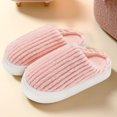 thumbnail image 2 of Azrian Striped Non-Slip Cotton Slippers - Ladies Cotton Memory Foam Streak Slippers Women's Slippers House Bedroom Slippers for Plush Comfy Lined Slide Shoes, 2 of 7