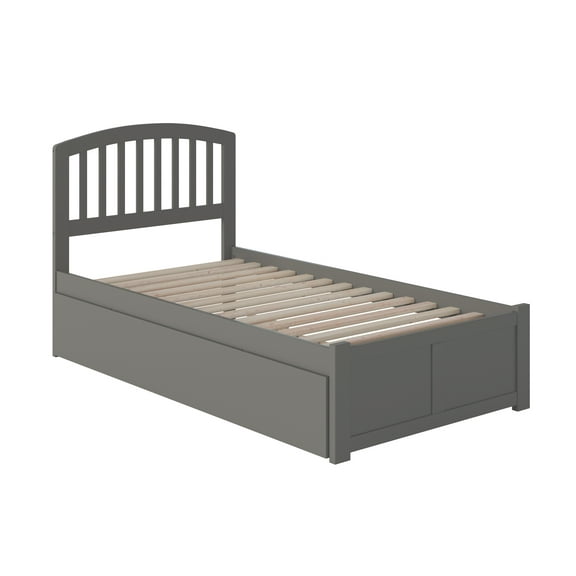 Richmond Twin Extra Long Bed with Footboard and Twin Extra Long Trundle in Grey