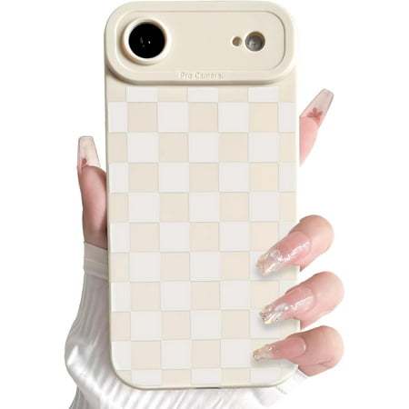 REQO Compatible for iPhone 17 Air Case Cute Checkerboard Lattice Plaid with Color Design for Girls Women Soft TPU Shockproof Protective Girly for iPhone 17 Air Case