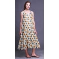 thumbnail image 4 of Bimba White34 Floral Primula Stripe Printed Cotton Nightgowns For Women Sleeveless Gown Sleepwear Maxi Dress Small, 4 of 6