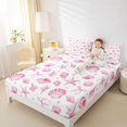 thumbnail image 3 of Manfei Watercolor Seashell Bow King Sheets,Coastal Style Bedding,4-Piece,1 Flat Sheet,1 Fitted Sheet and 2 Pillowcases, 3 of 6